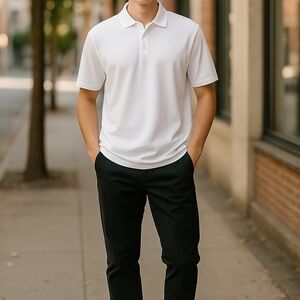 Men’s Banana Republic Classic White Polo Shirt NWOT